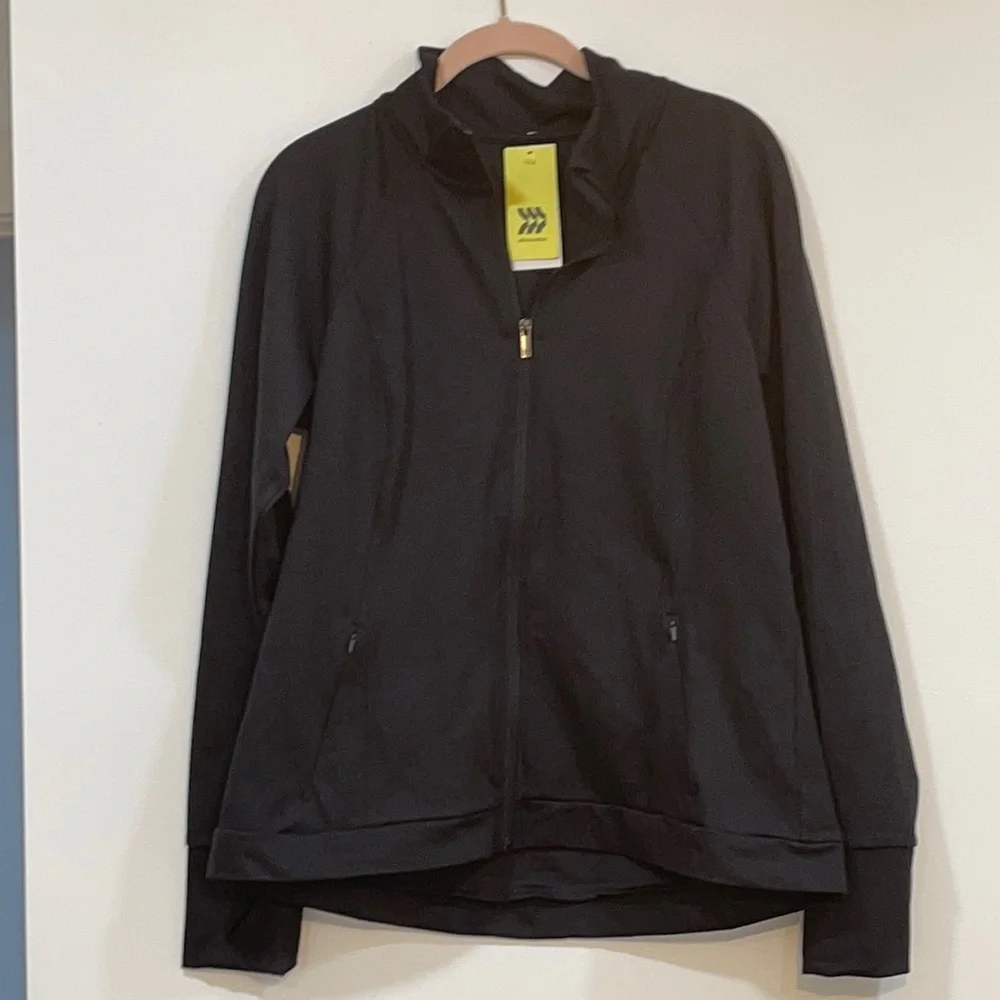 Women's Zip-Front Jacket - All in Motion™ Black  and Blue, New and Never Worn 9 - Picture 2 of 10